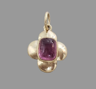 Cushion Pink Tourmaline 14k Pendant | Natural Pink Tourmaline