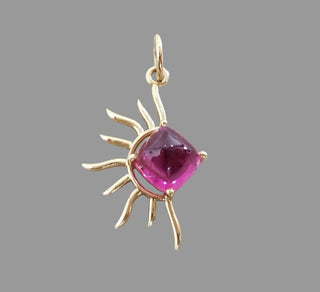 Pendentif en rubellite Sugarloaf et or 14 carats