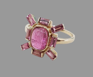 Natural Pink Tourmaline 14k Gold Ring