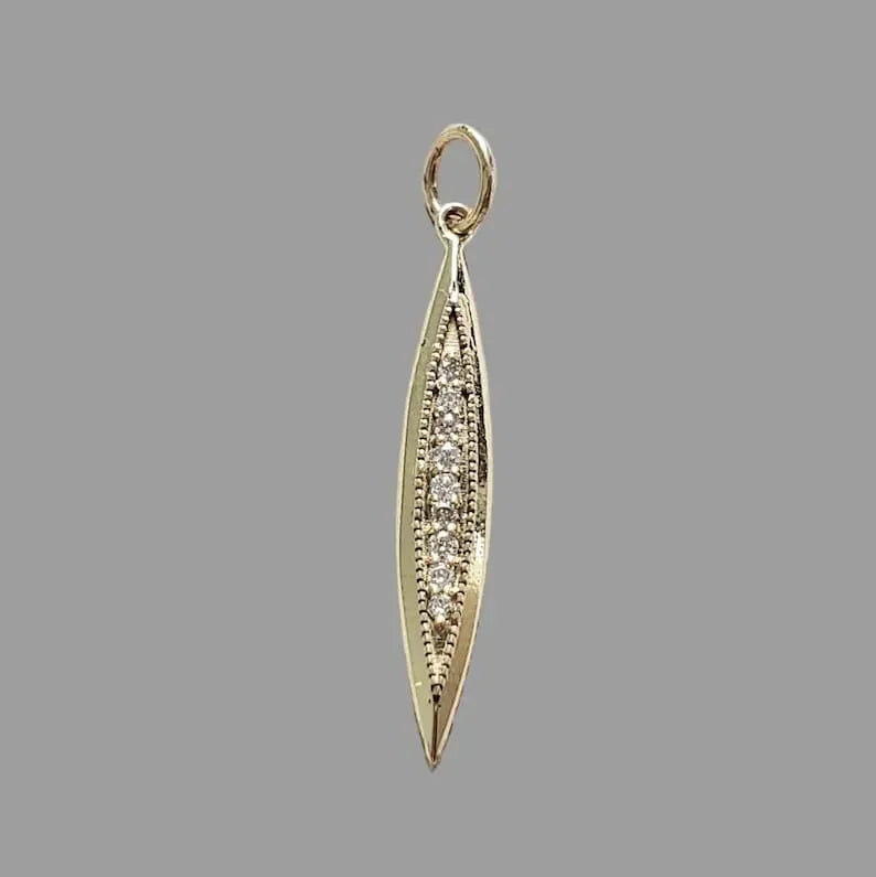 Elegant gold pendant with diamond accents, sleek marquise design for sophisticated jewelry lovers