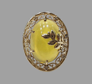 14K Gold Mexican Opal & Diamond Ring, Vintage Filigree