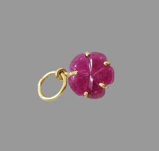 18K Gold Ruby Charm Pendant