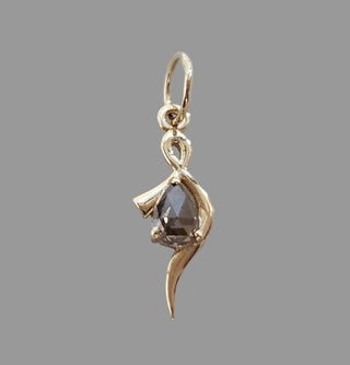 Handmade 14K Gold Brown Rose Cut Diamond Pendant