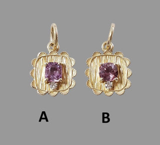 Charm spinelle rose en or 14 carats