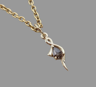 Handmade 14K Gold Brown Rose Cut Diamond Pendant