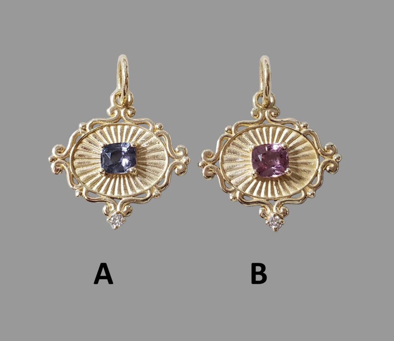 Handmade 14K Gold Pink Spinel & Diamond Pendant