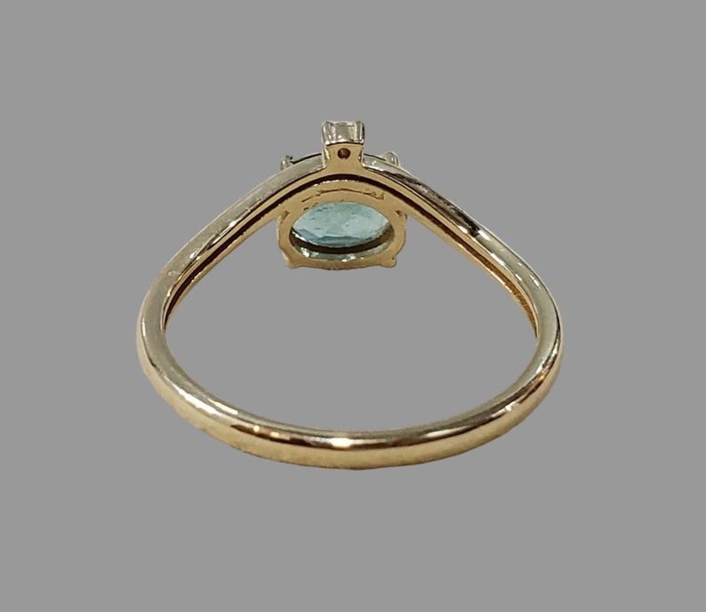 Handmade 14k Gold Natural Emerald & Diamond Ring