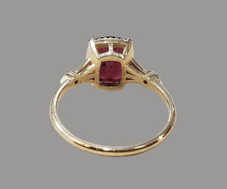 14K Gold Tourmaline Diamond Ring, Pink Tourmaline Cocktail Ring