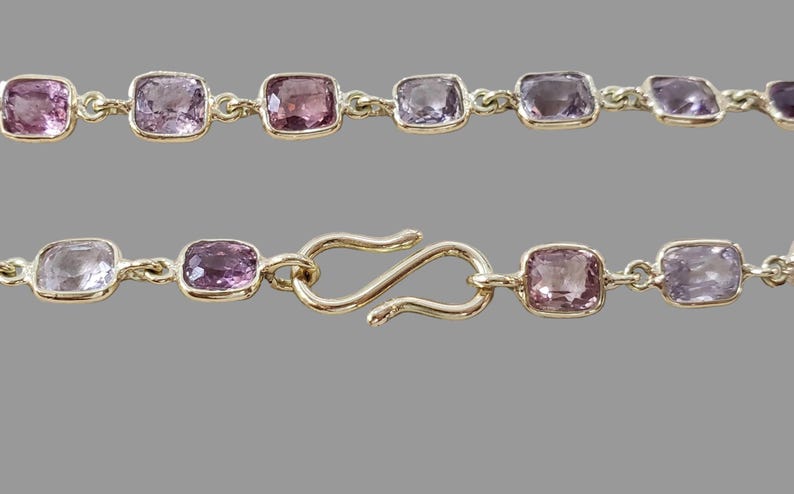 14K Gold Multi Spinel Gemstone Bracelet