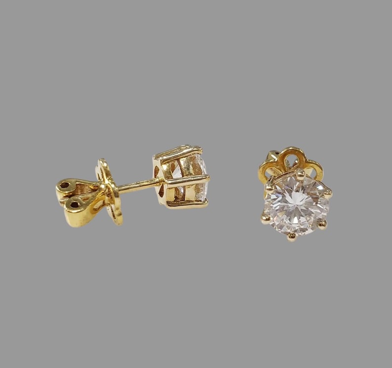 1 Carat Size IGI Certified Lab Grown Diamond 14k Gold Studs (1 Pair)