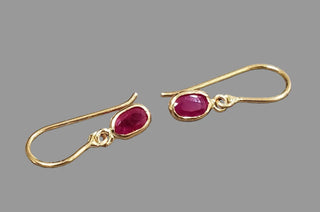 Handmade 18k Gold Ruby Drop Earrings - K Jewelry Accessories