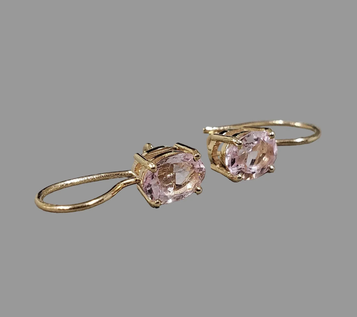 Oval Morganite 14k Gold Leverback Earrings: Handmade Dangle Jewelry - K Jewelry Accessories