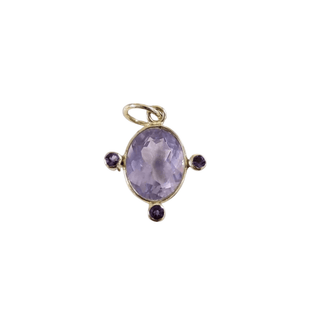 Handmade 14k Gold Lavender Quartz Pendant with Amethyst - K Jewelry Accessories