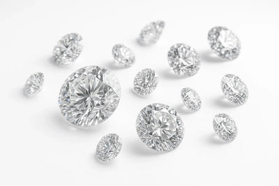 Natural Diamonds on white background