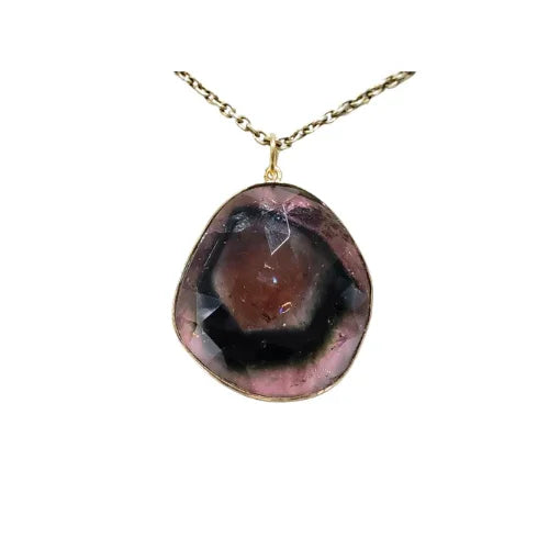 Anhänger aus 18 Karat Gold mit gelbem Turmalin und Diamant