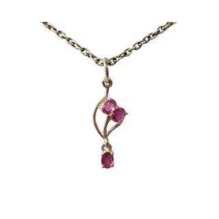 Natural Ruby Pendant in Solid 14K Gold