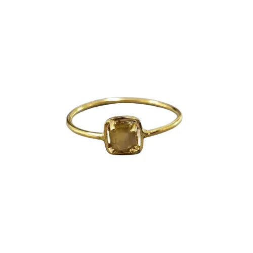 Yellow Diamond 18k Gold Ring: Thin Band Statement Jewelry