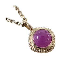 14 Karat Gold Oval Cabochon Rubin Anhänger