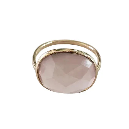 Natural Rose Quartz Ring in 14K Gold