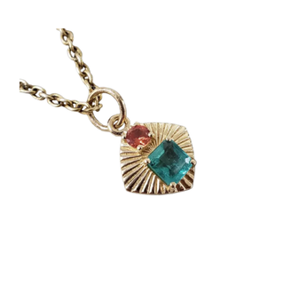 Pendentif coeur saphir jaune en or 14 carats