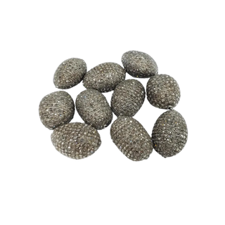 Perles de diamant pavées en argent 925 de 20 mm, en forme de pépites.