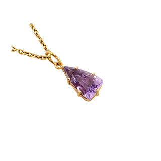 Dainty 14k Gold Purple Amethyst Pendant