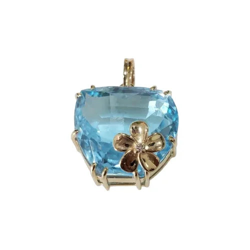 Overlay - 14K Gold Swiss Blue Topaz Pendant