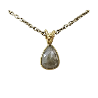 18k Solid Gold Rustic Diamond Pendant