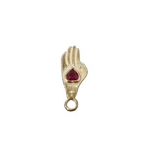Pendentif en or 14 carats et rubis, fait main 