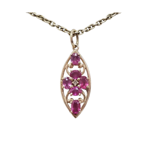 Handmade Ruby Statement Pendant in 14K Gold