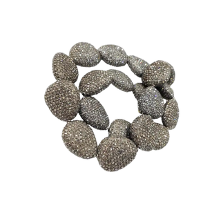 20 mm 925 Silber Nugget Diamant Perle