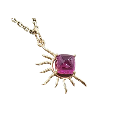 Pendentif en rubellite Sugarloaf et or 14 carats