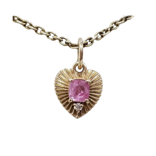 Charm spinelle rose en or 14 carats