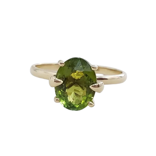 14k Gold Natural Green Tourmaline Ring
