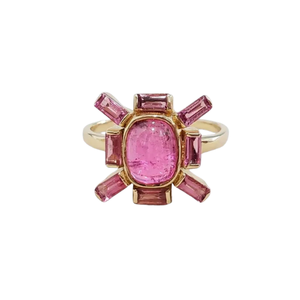 Natural Pink Tourmaline 14k Gold Ring