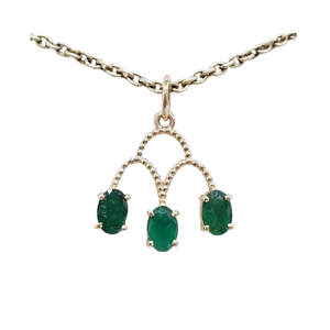 Handmade 14k Gold Emerald Pendant