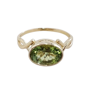 Handmade 14k Gold Green Tourmaline Ring