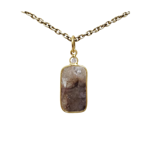 Charm-Anhänger aus 18 Karat Gold mit geschnittenem Diamant