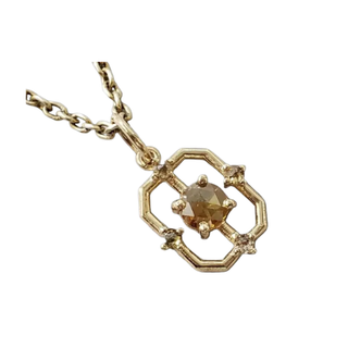 Pendentif coeur saphir jaune en or 14 carats