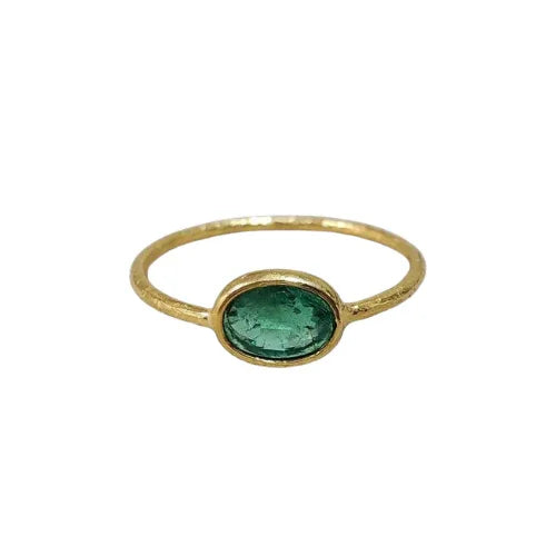 Natural Zambian Emerald Ring in 18k Gold