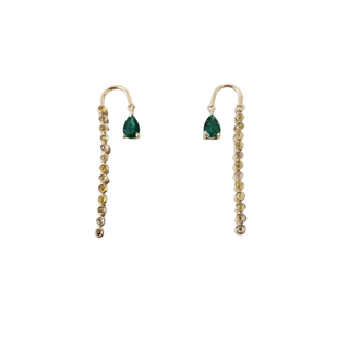 Boucles d'oreilles en or 18 carats avec émeraude naturelle de Zambie