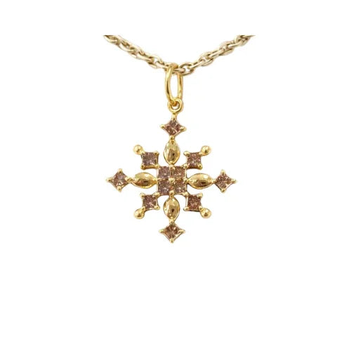 Hufeisenanhänger aus 14 Karat Gold mit braunen Diamanten