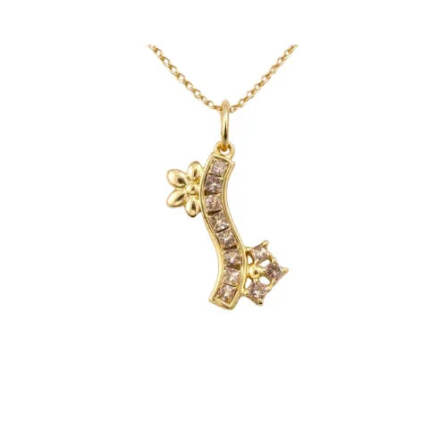 Hufeisenanhänger aus 14 Karat Gold mit braunen Diamanten
