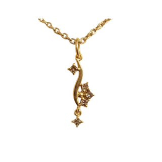 14K Solid Gold Natural Brown Diamond Pendant