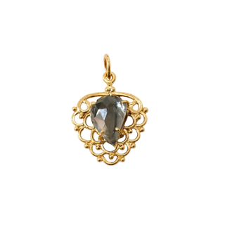 Handmade 14k Solid Gold Natural Tourmaline Pendant, Pear Shape