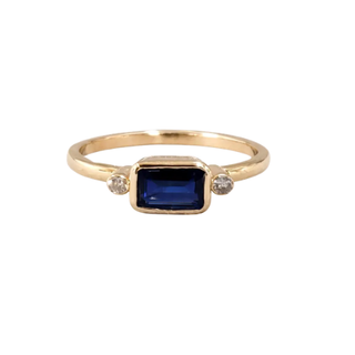 14K Gold Kyanite & Diamond Ring | Engagement Ring | Minimalist Jewelry