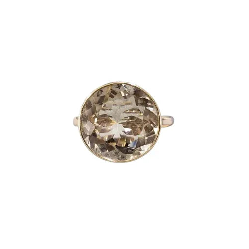 14k Gold Smoky Quartz Statement Ring: Women's Engagement Jewelry