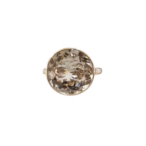 14k Gold Smoky Quartz Statement Ring: Women's Engagement Jewelry