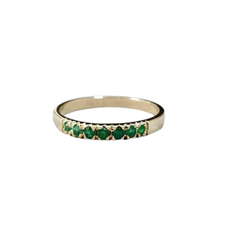 Zambian Emerald 14k Gold Ring: Dainty Anniversary Jewelry