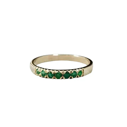 Zambian Emerald 14k Gold Ring: Dainty Anniversary Jewelry